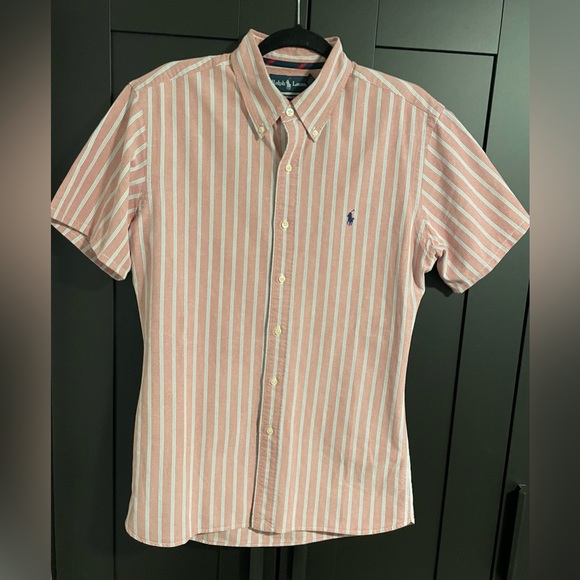 🏇🏾Ralph Lauren Polo Custom Tailored Short Sleeve Button Up - Authentic Vintage - Picture 1 of 4